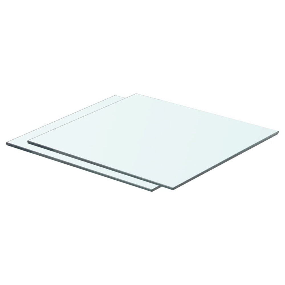 vidaXL Hyllplan 2 st glas genomskinlig 40x30 cm