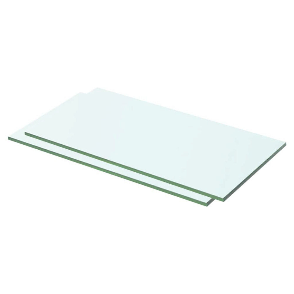 vidaXL Hyllplan 2 st glas genomskinlig 50x20 cm