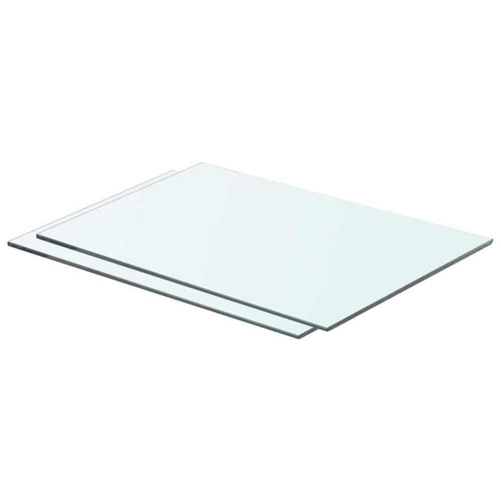 vidaXL Hyllplan 2 st glas genomskinlig 50x30 cm