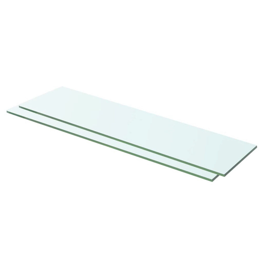 vidaXL Hyllplan 2 st glas genomskinlig 60x12 cm