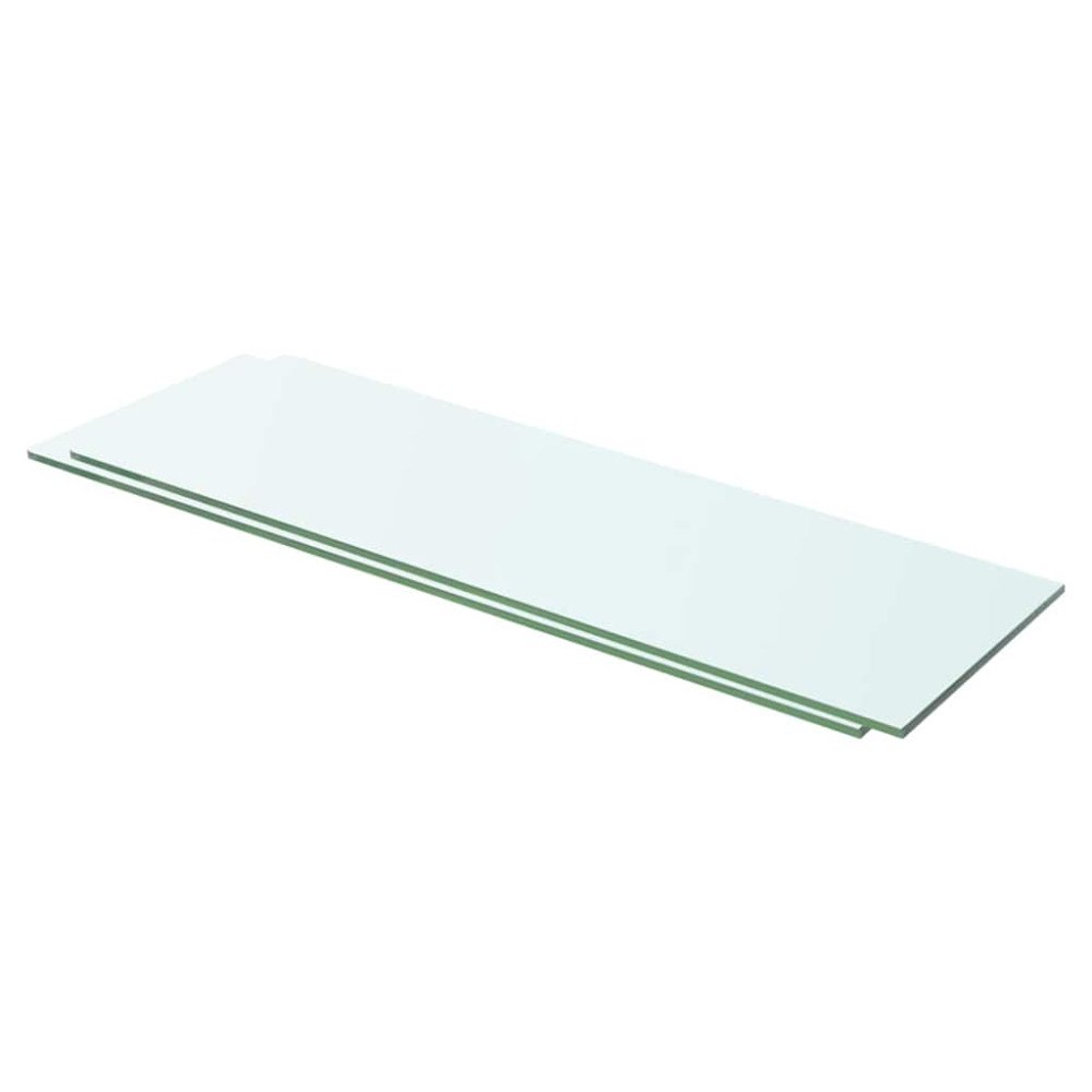 vidaXL Hyllplan 2 st glas genomskinlig 60x15 cm
