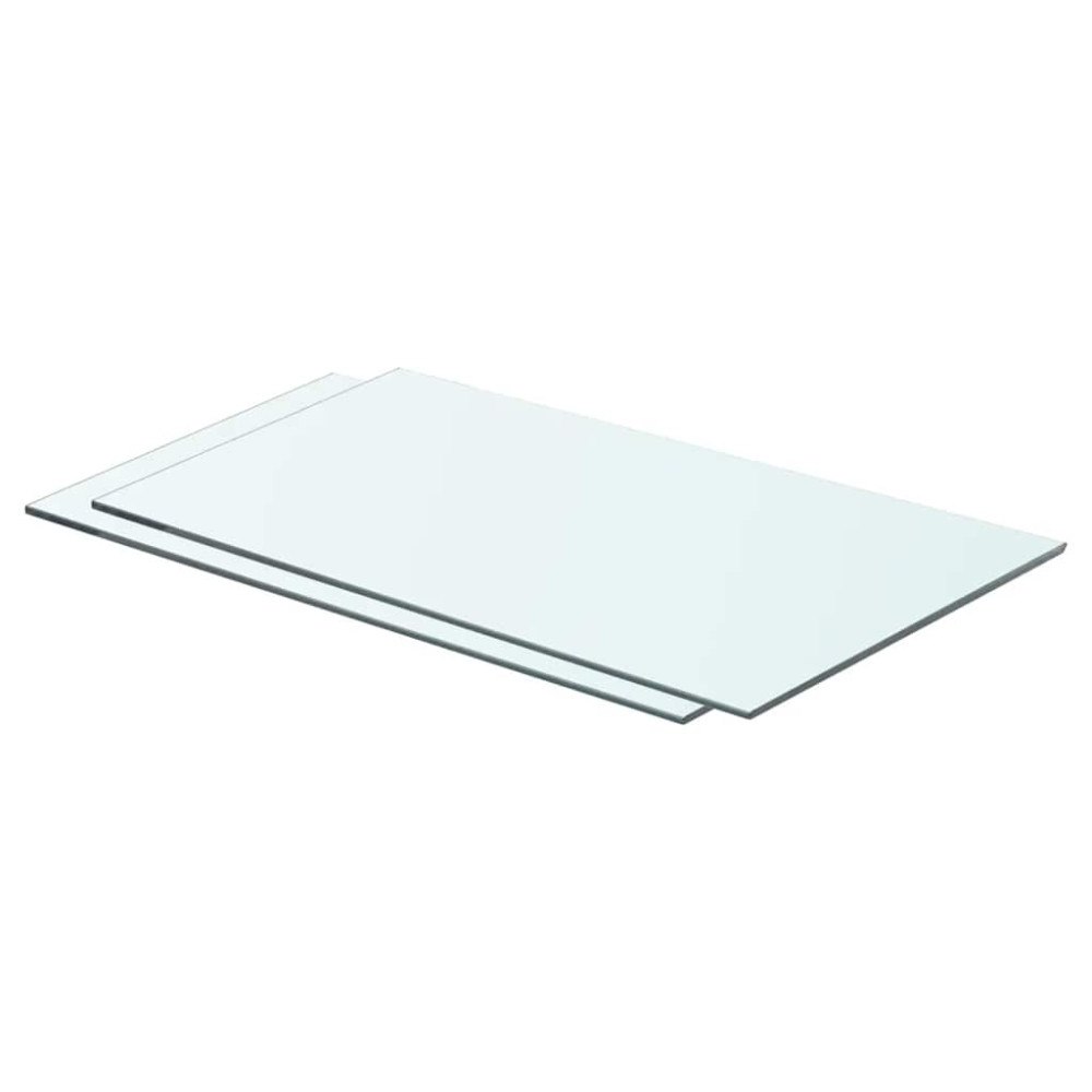 vidaXL Hyllplan 2 st glas genomskinlig 60x30 cm