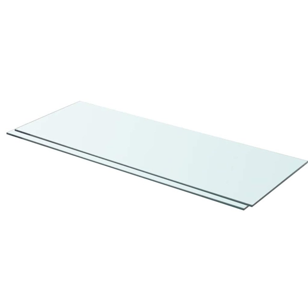 vidaXL Hyllplan 2 st glas genomskinlig 80x30 cm