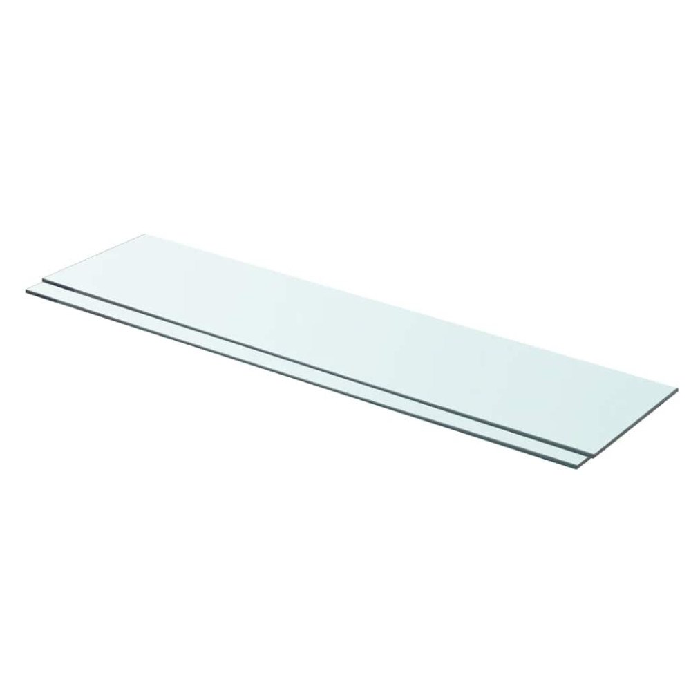 vidaXL Hyllplan 2 st glas genomskinlig 90x20 cm