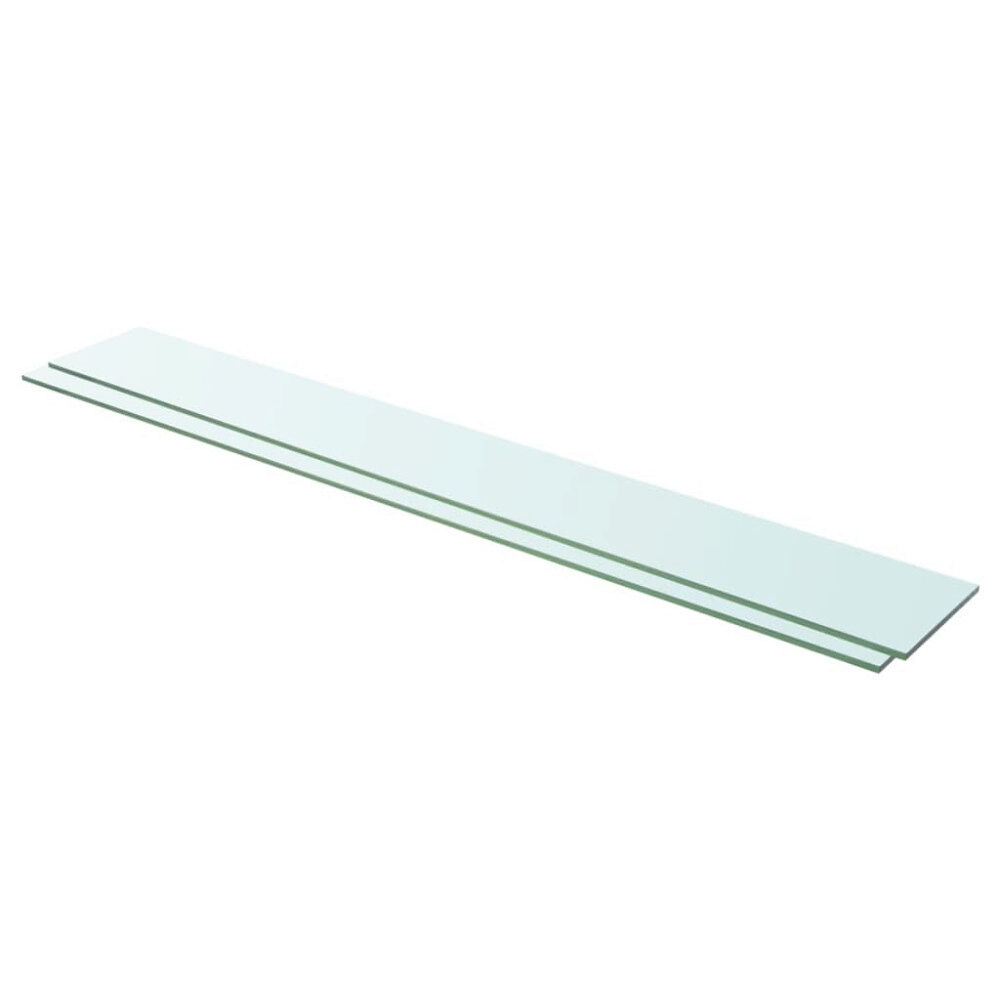 vidaXL Hyllplan 2 st glas genomskinlig 110x15 cm