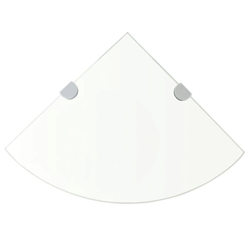 vidaXL Hörnhyllor 2 st kromade hyllkonsoler glas genomskinlig 35x35 cm