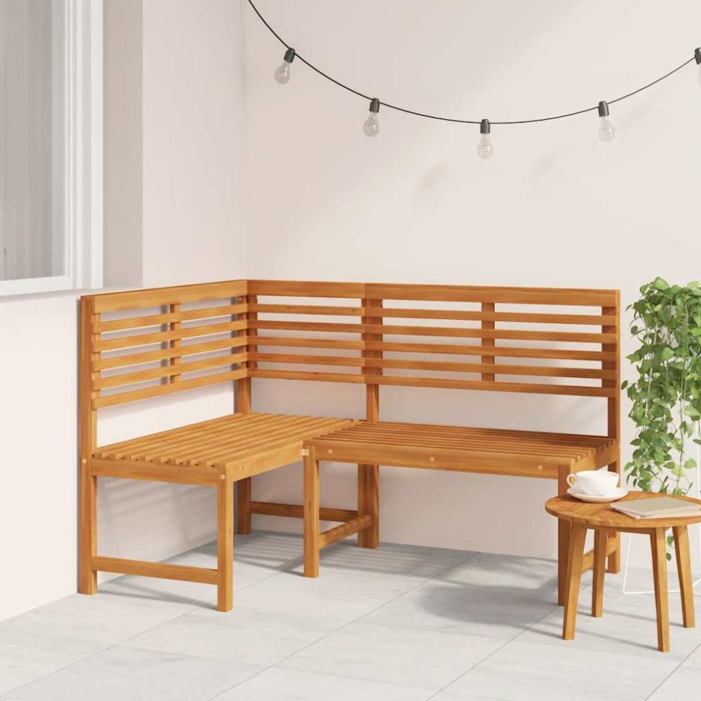 vidaXL Hörnbänk 140 cm massivt akaciaträ