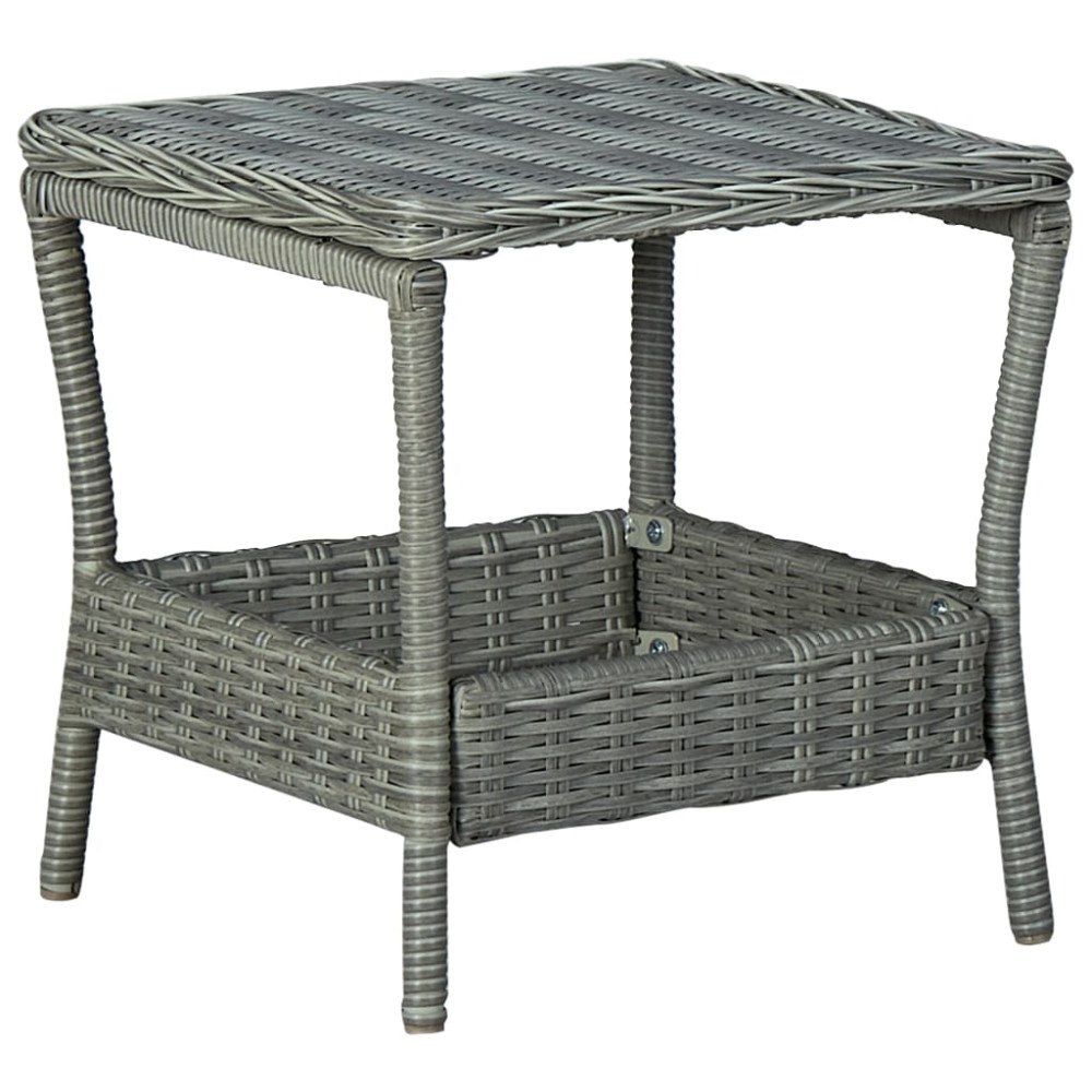 vidaXL Trädgårdsbord ljusgrå 45x45x46,5 cm konstrotting