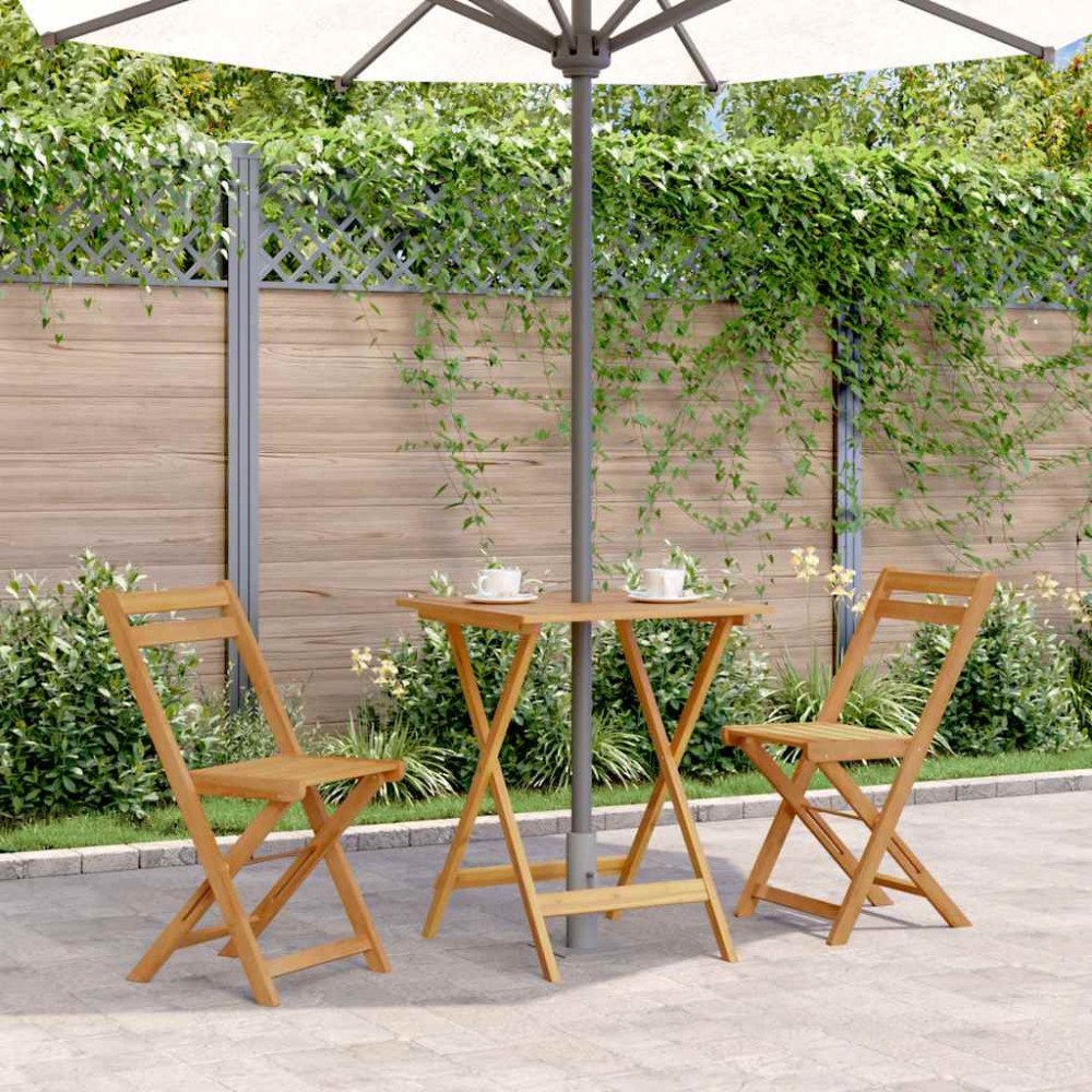 vidaXL Hopfällbart trädgårdsbord 60x60x75 cm massivt akaciaträ
