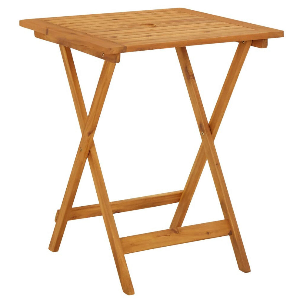 vidaXL Hopfällbart trädgårdsbord 60x60x75 cm massivt akaciaträ