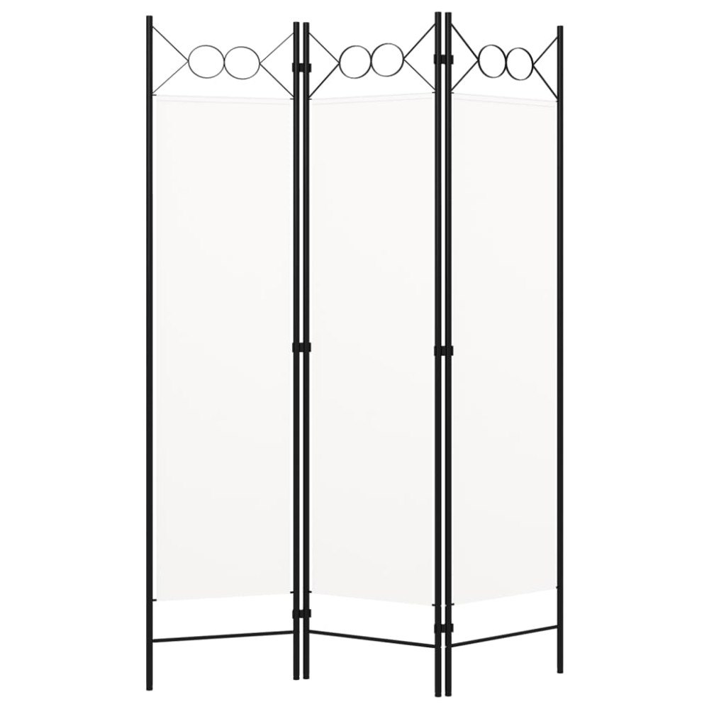 vidaXL Rumsavdelare 3 paneler vit 120x180 cm
