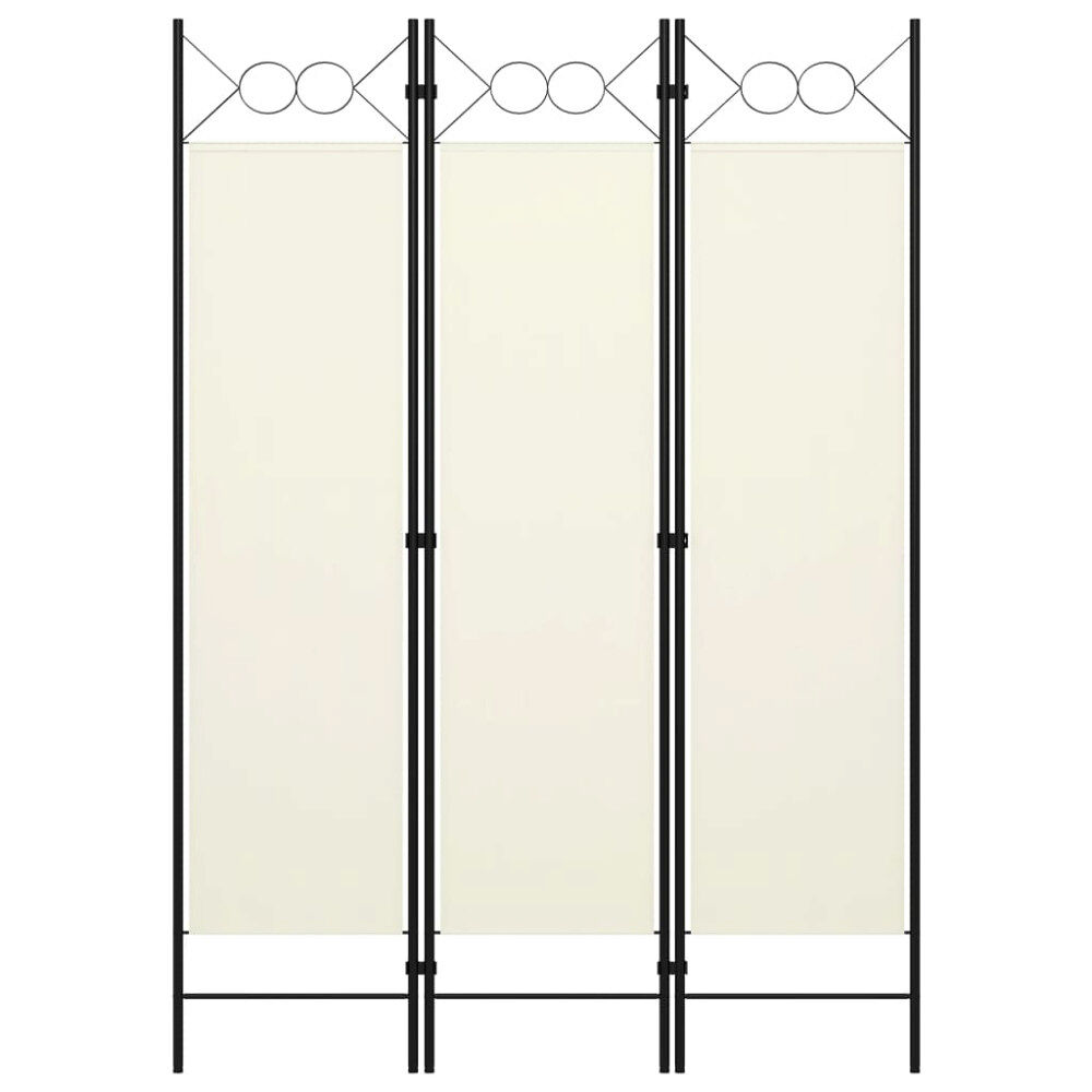 vidaXL Rumsavdelare 3 paneler vit 120x180 cm