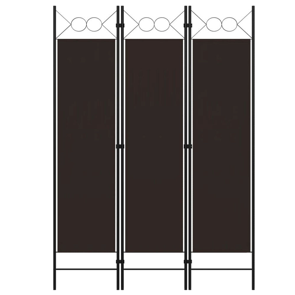 vidaXL Rumsavdelare 3 paneler brun 120x180 cm