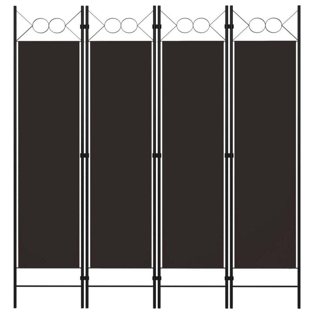vidaXL Rumsavdelare 4 paneler brun 160x180 cm