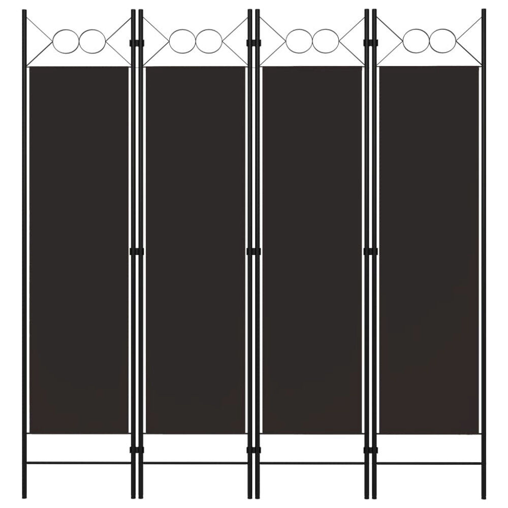 vidaXL Rumsavdelare 4 paneler brun 160x180 cm