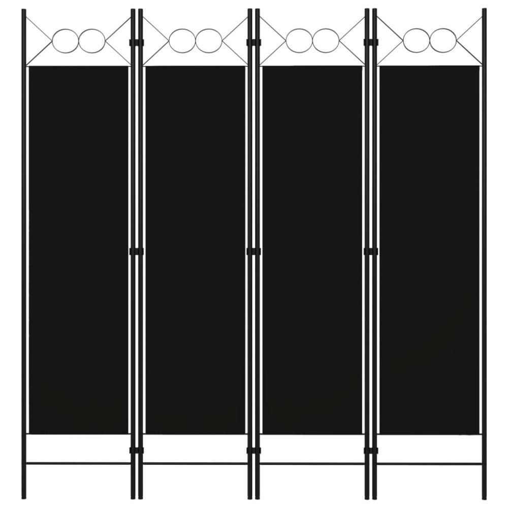 vidaXL Rumsavdelare 4 paneler svart 160x180 cm