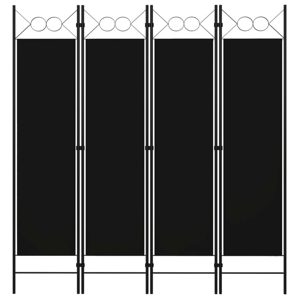 vidaXL Rumsavdelare 4 paneler svart 160x180 cm