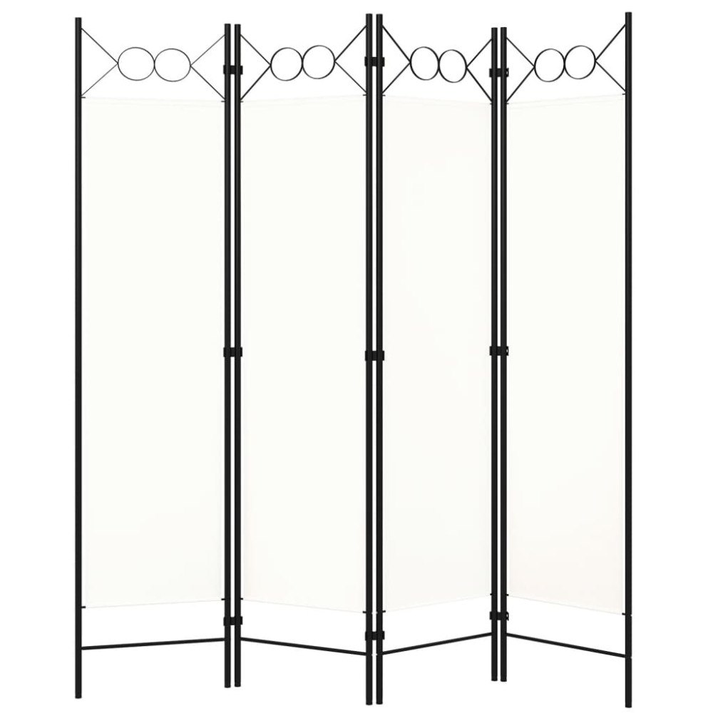 vidaXL Rumsavdelare 4 paneler vit 160x180 cm