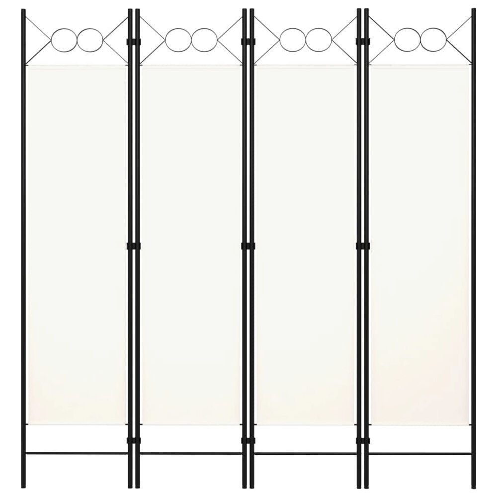 vidaXL Rumsavdelare 4 paneler vit 160x180 cm