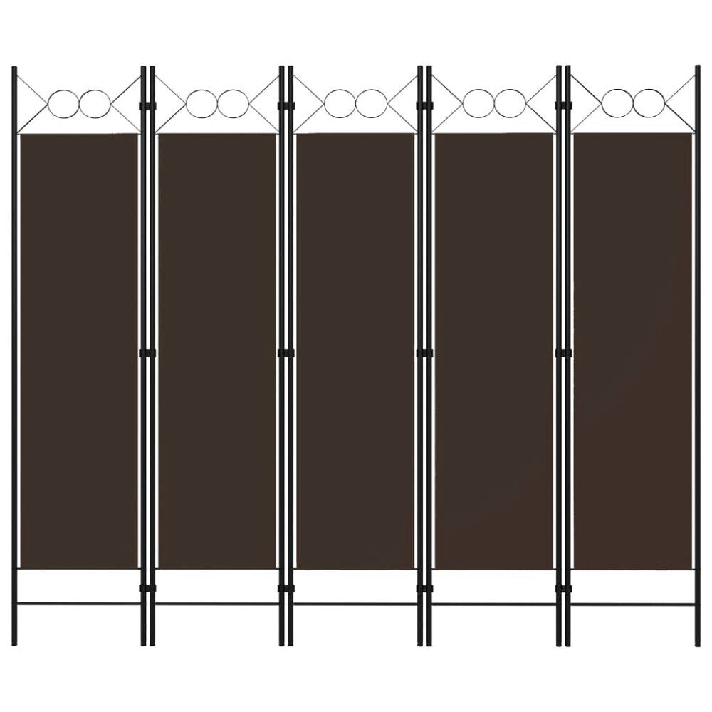 vidaXL Rumsavdelare 5 paneler brun 200x180 cm