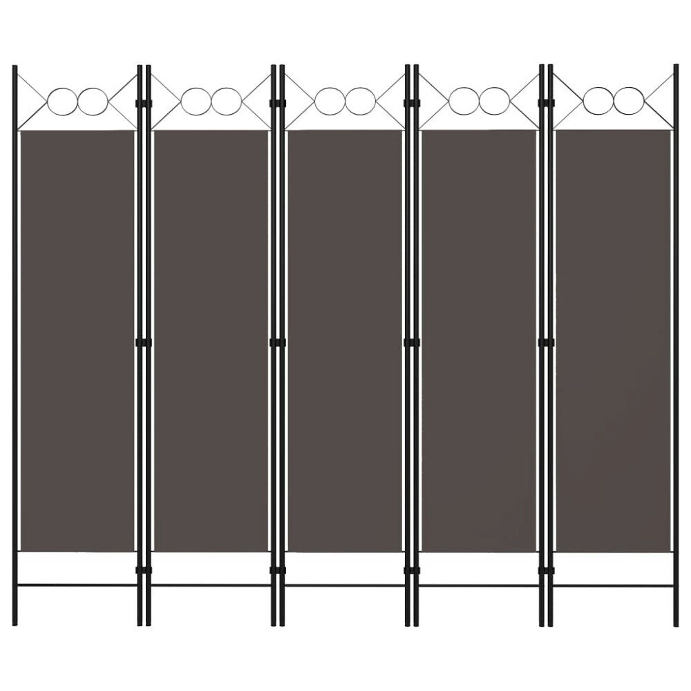 vidaXL Rumsavdelare 5 paneler antracit 200x180 cm