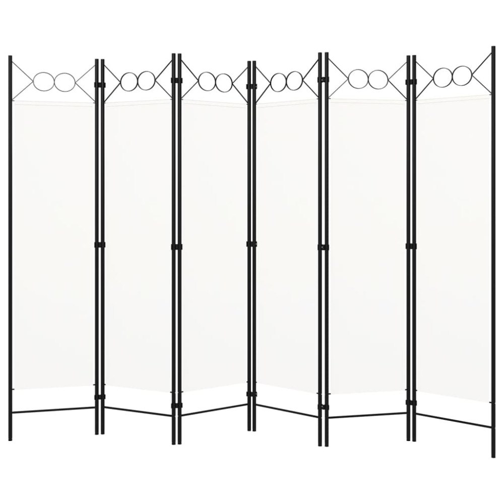 vidaXL Rumsavdelare 6 paneler vit 240x180 cm