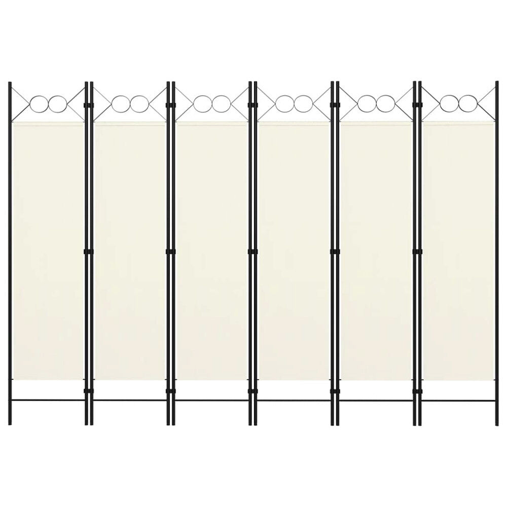 vidaXL Rumsavdelare 6 paneler vit 240x180 cm