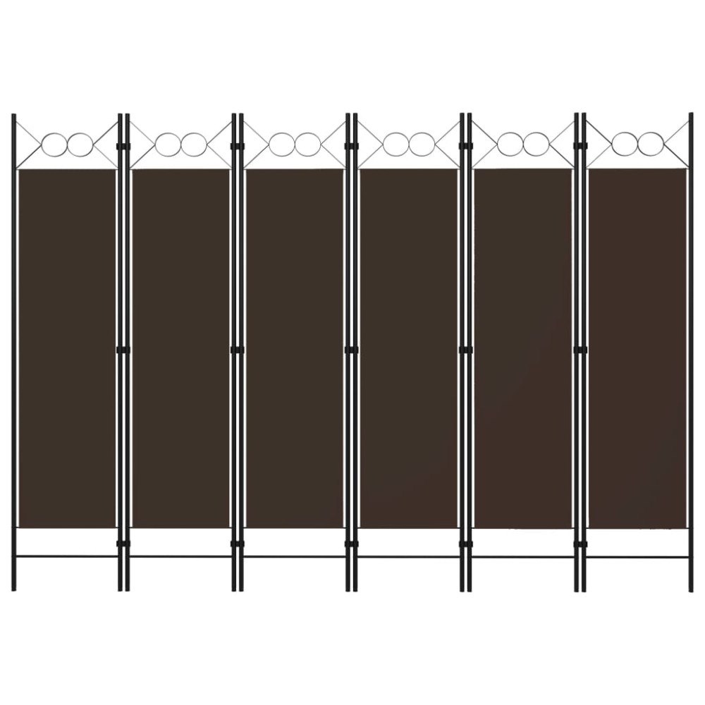 vidaXL Rumsavdelare 6 paneler brun 240x180 cm