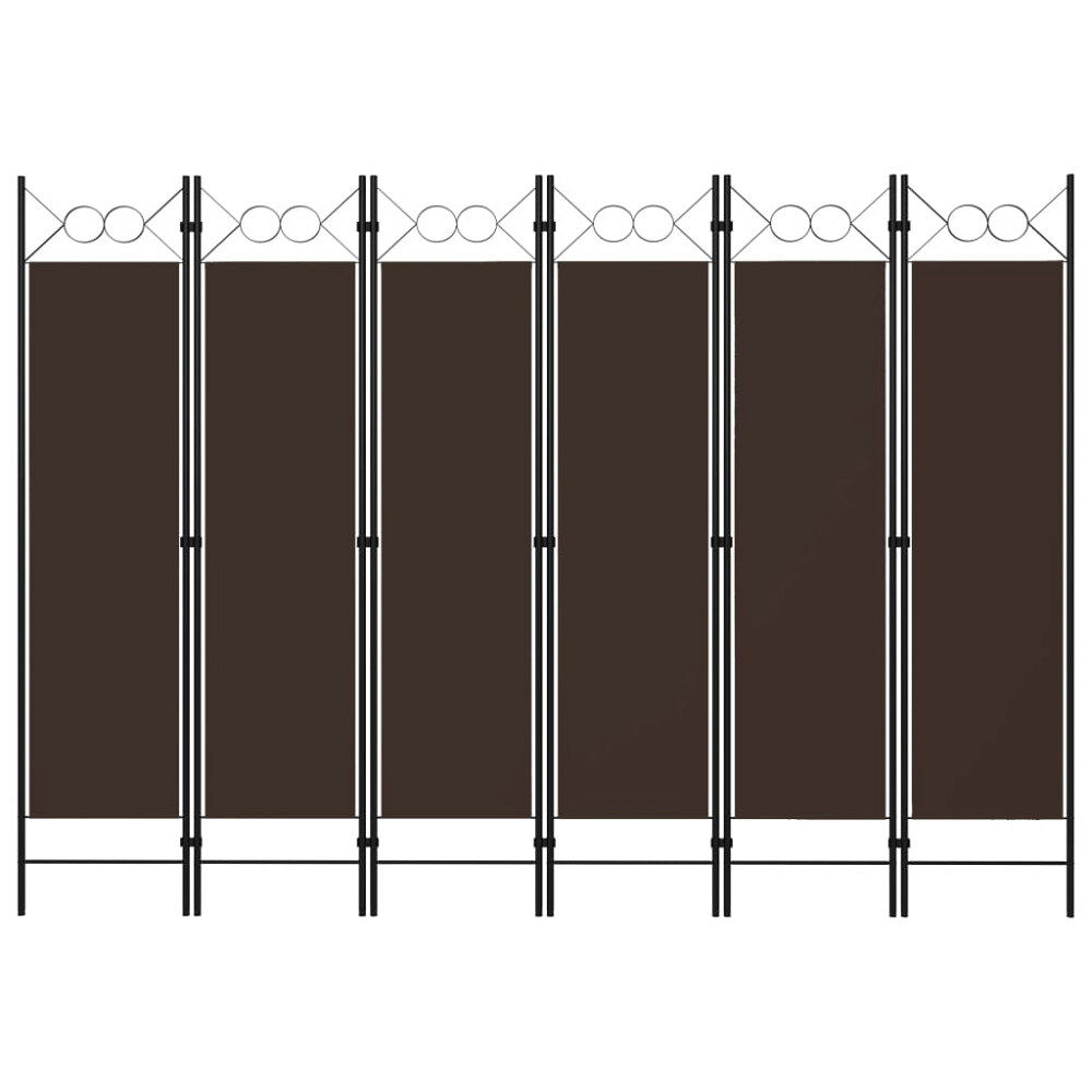vidaXL Rumsavdelare 6 paneler brun 240x180 cm