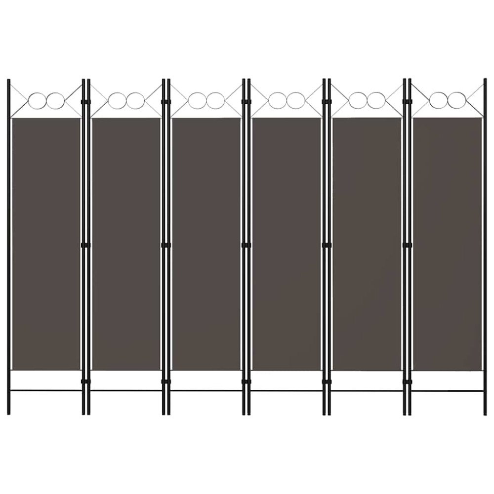 vidaXL Rumsavdelare 6 paneler antracit 240x180 cm