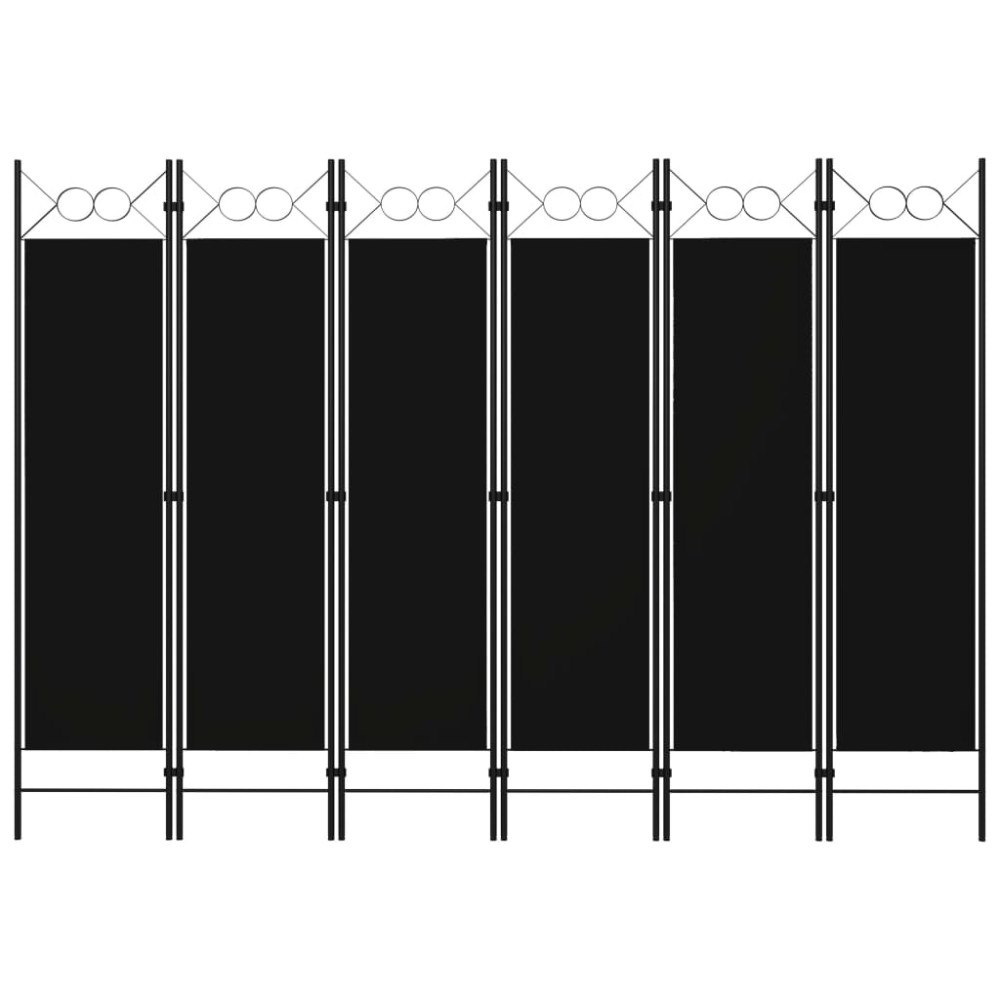 vidaXL Rumsavdelare 6 paneler svart 240x180 cm