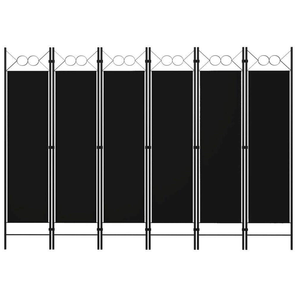 vidaXL Rumsavdelare 6 paneler svart 240x180 cm