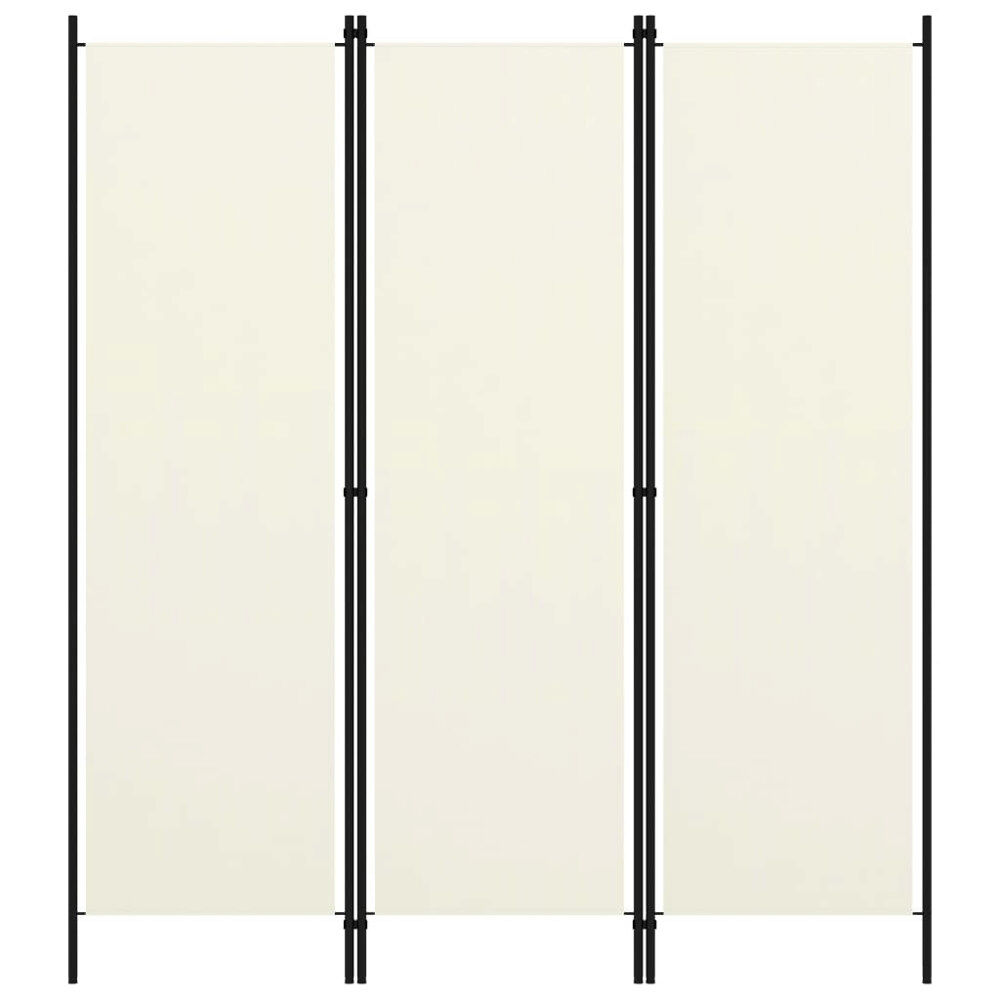 vidaXL Rumsavdelare 3 paneler vit 150x180 cm