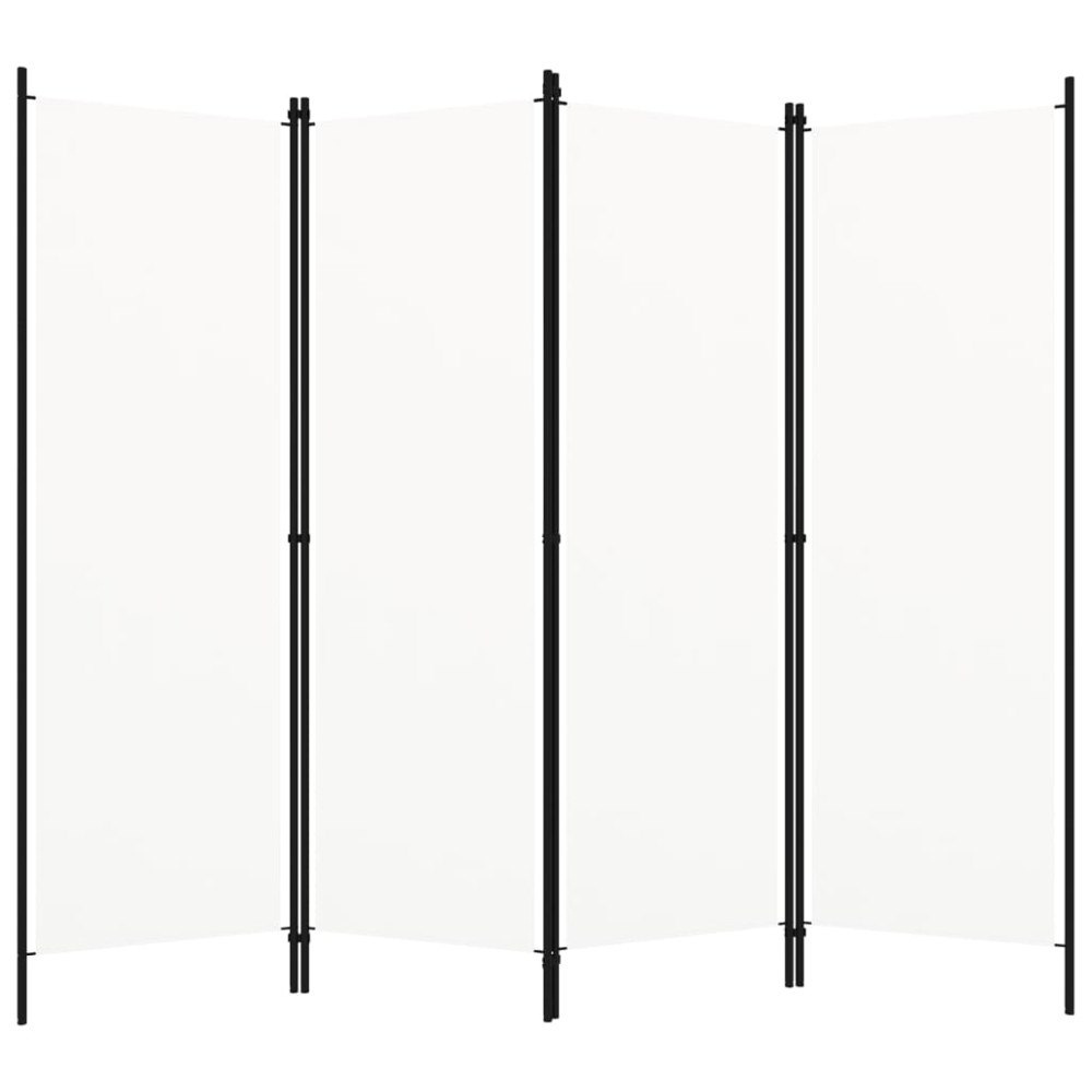 vidaXL Rumsavdelare 4 paneler vit 200x180 cm