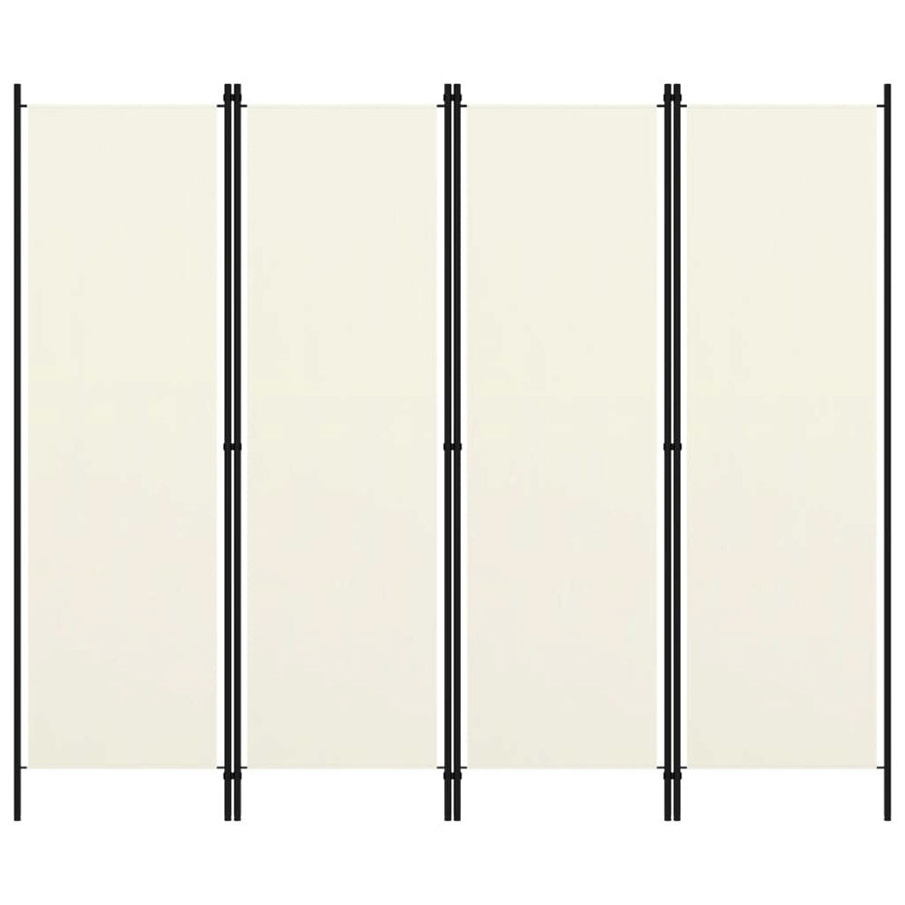 vidaXL Rumsavdelare 4 paneler vit 200x180 cm