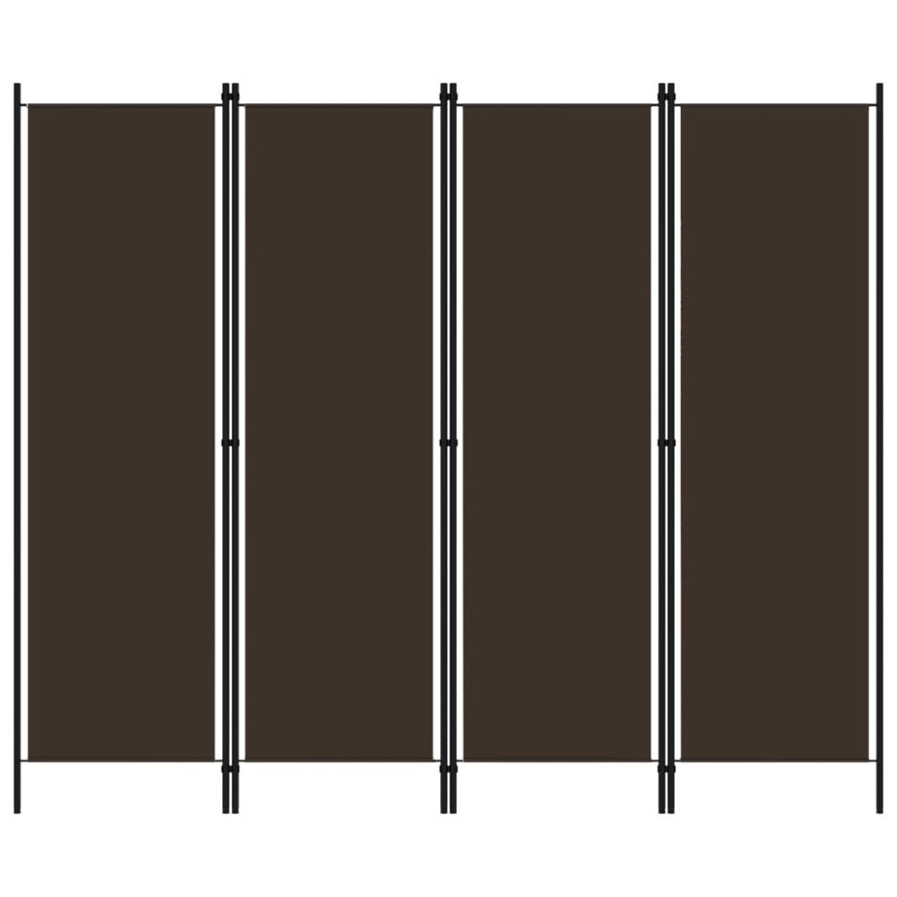vidaXL Rumsavdelare 4 paneler brun 200x180 cm