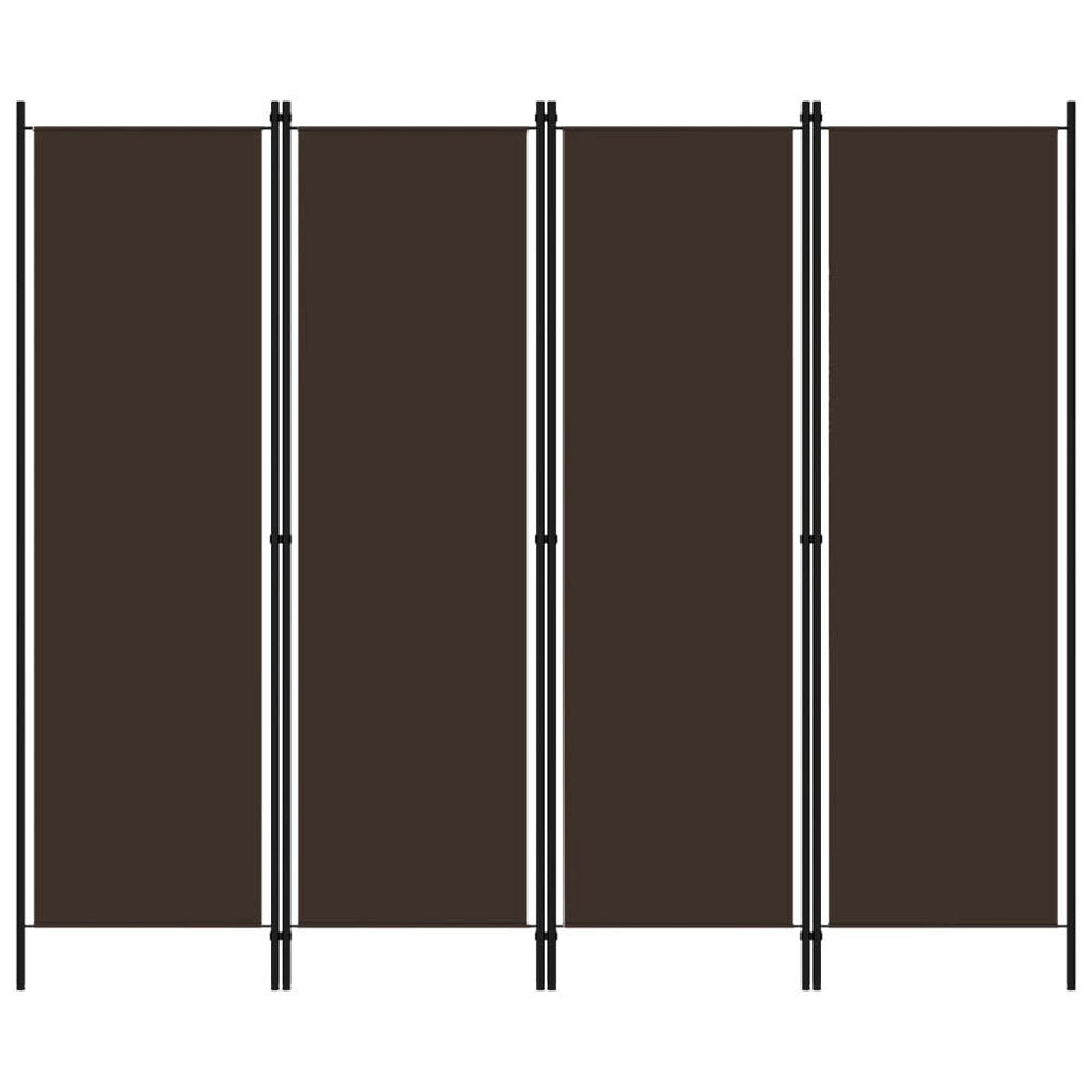 vidaXL Rumsavdelare 4 paneler brun 200x180 cm