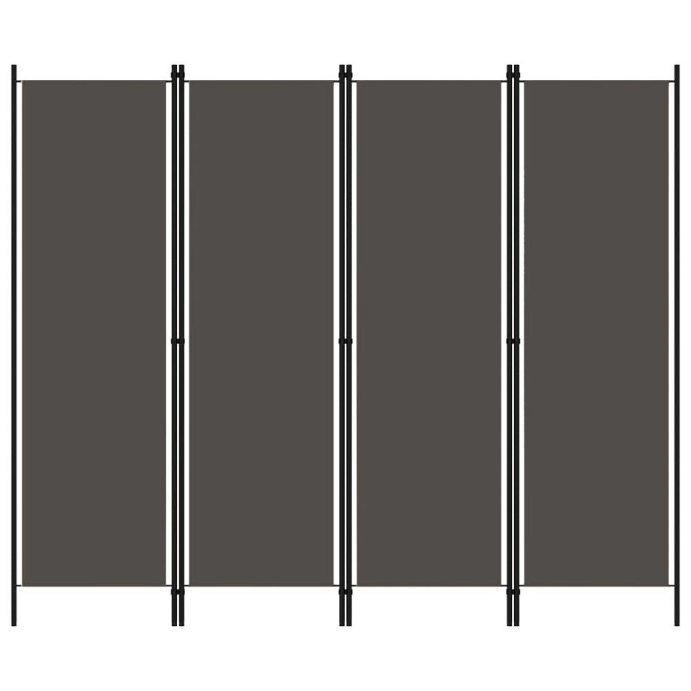 vidaXL Rumsavdelare 4 paneler antracit 200x180 cm