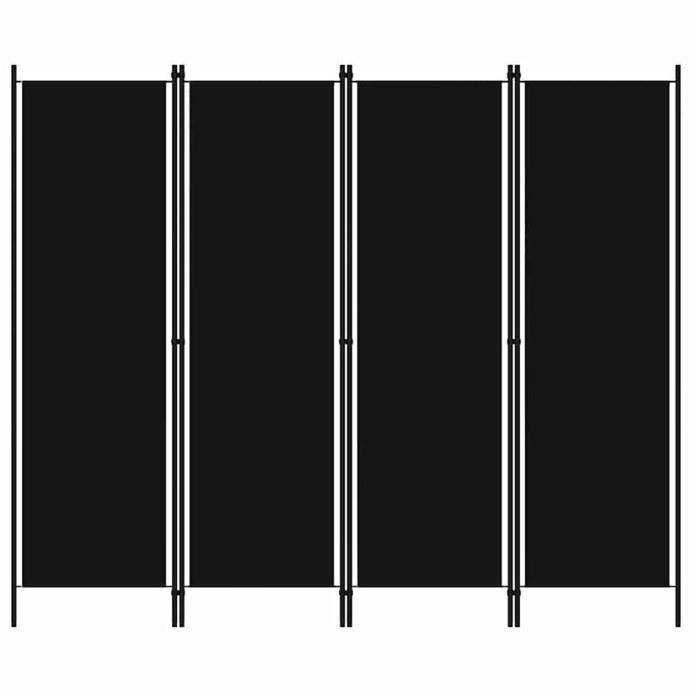 vidaXL Rumsavdelare 4 paneler svart 200x180 cm