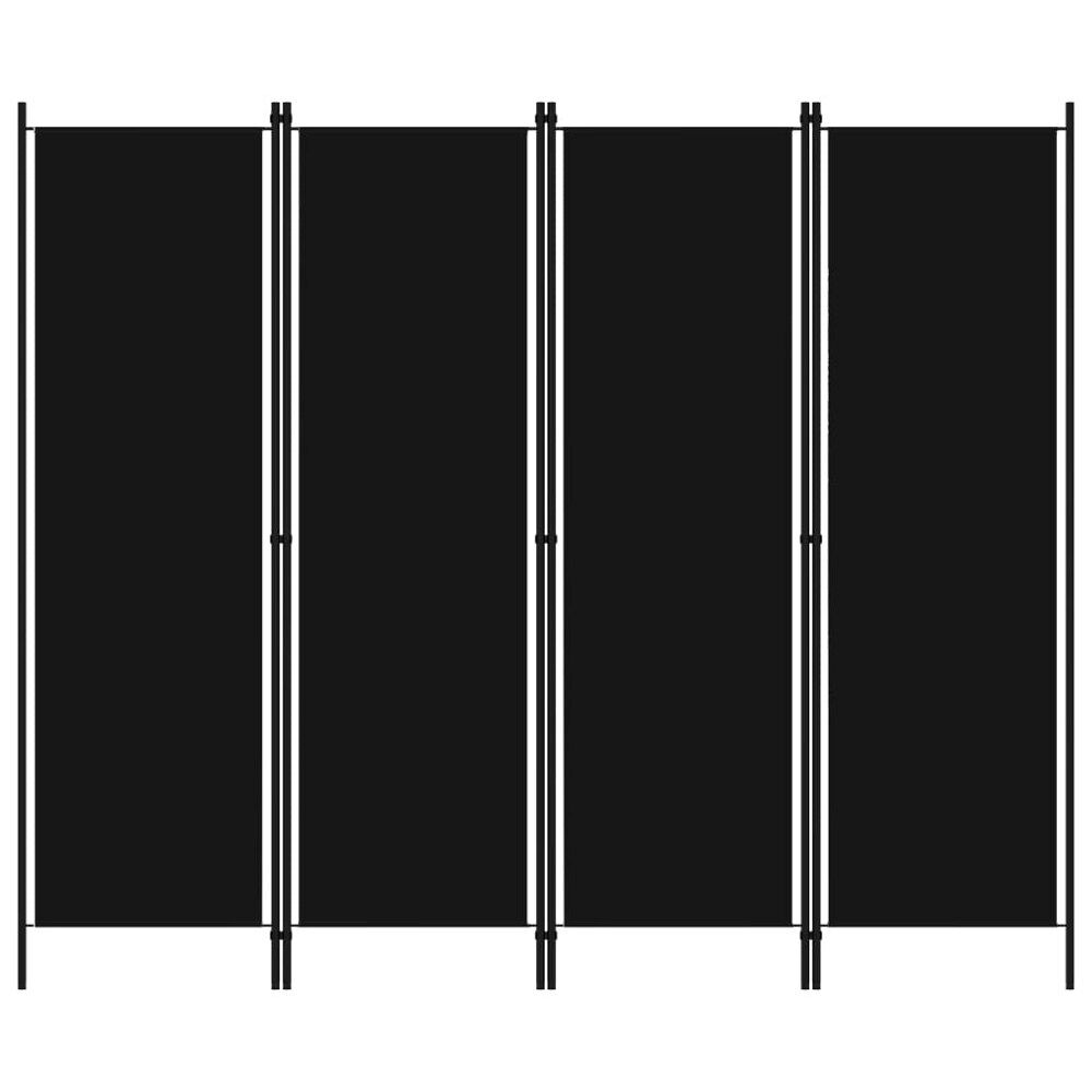 vidaXL Rumsavdelare 4 paneler svart 200x180 cm