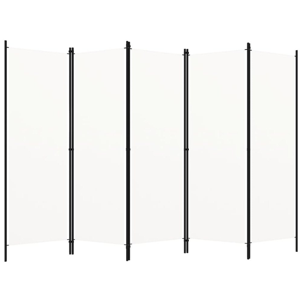 vidaXL Rumsavdelare 5 paneler vit 250x180 cm