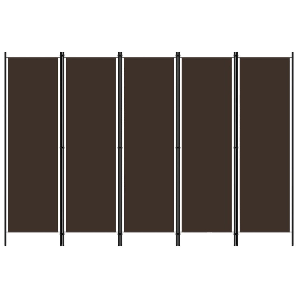 vidaXL Rumsavdelare 5 paneler brun 250x180 cm