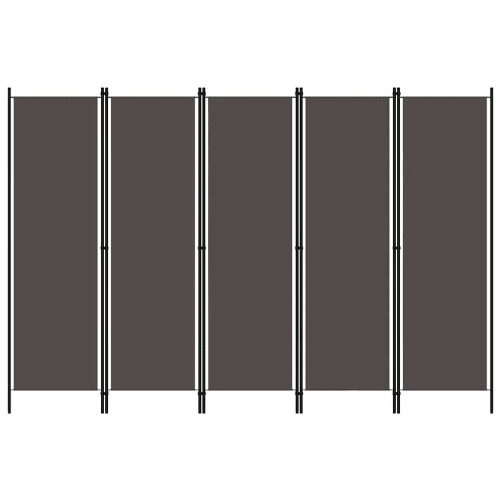 vidaXL Rumsavdelare 5 paneler antracit 250x180 cm