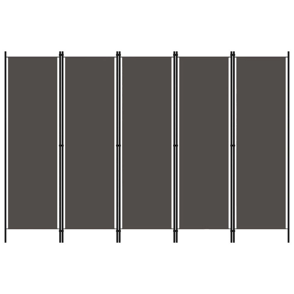 vidaXL Rumsavdelare 5 paneler antracit 250x180 cm