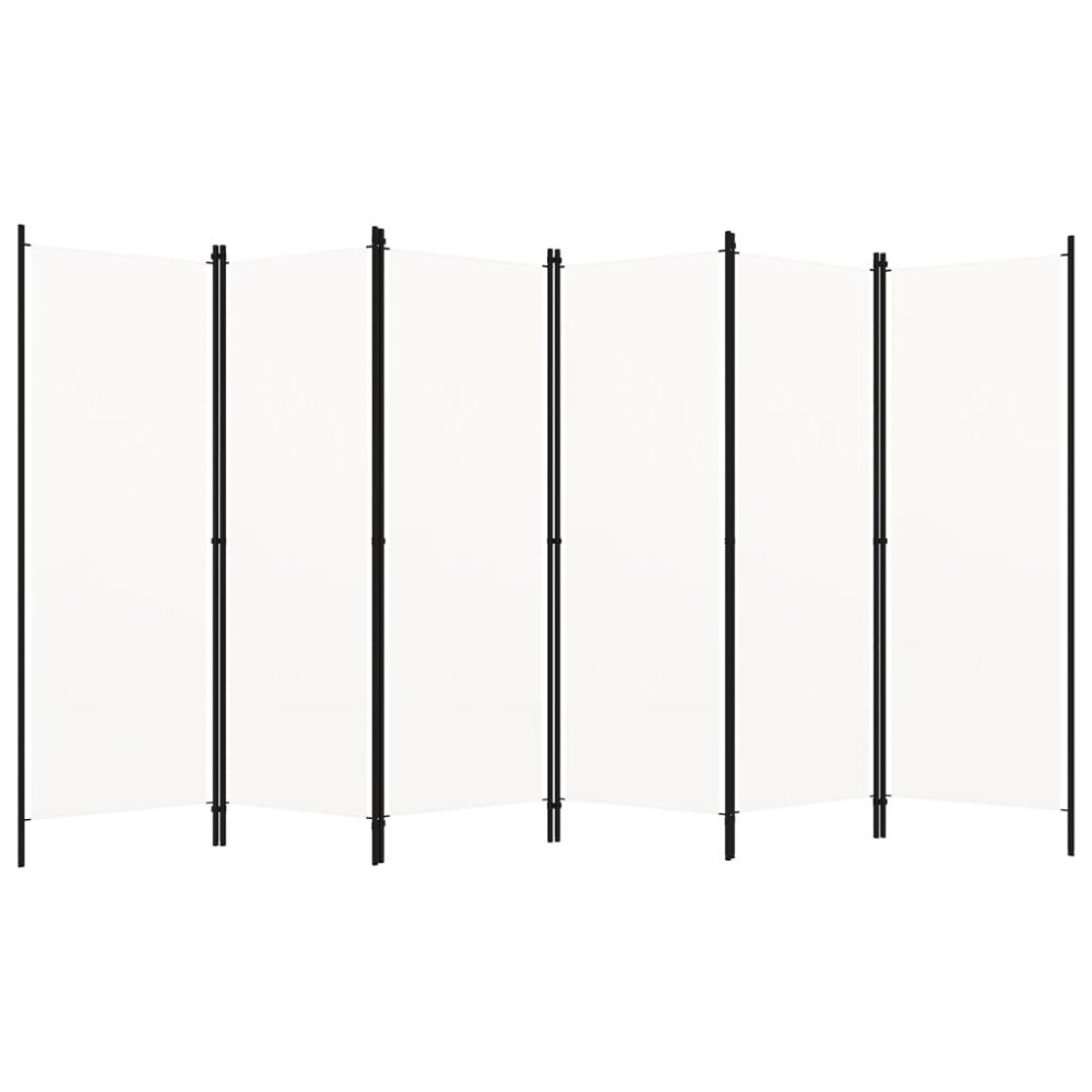 vidaXL Rumsavdelare 6 paneler vit 300x180 cm