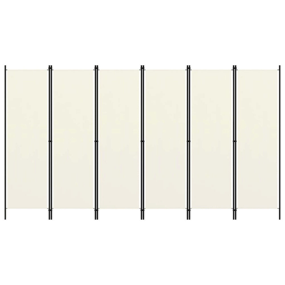 vidaXL Rumsavdelare 6 paneler vit 300x180 cm