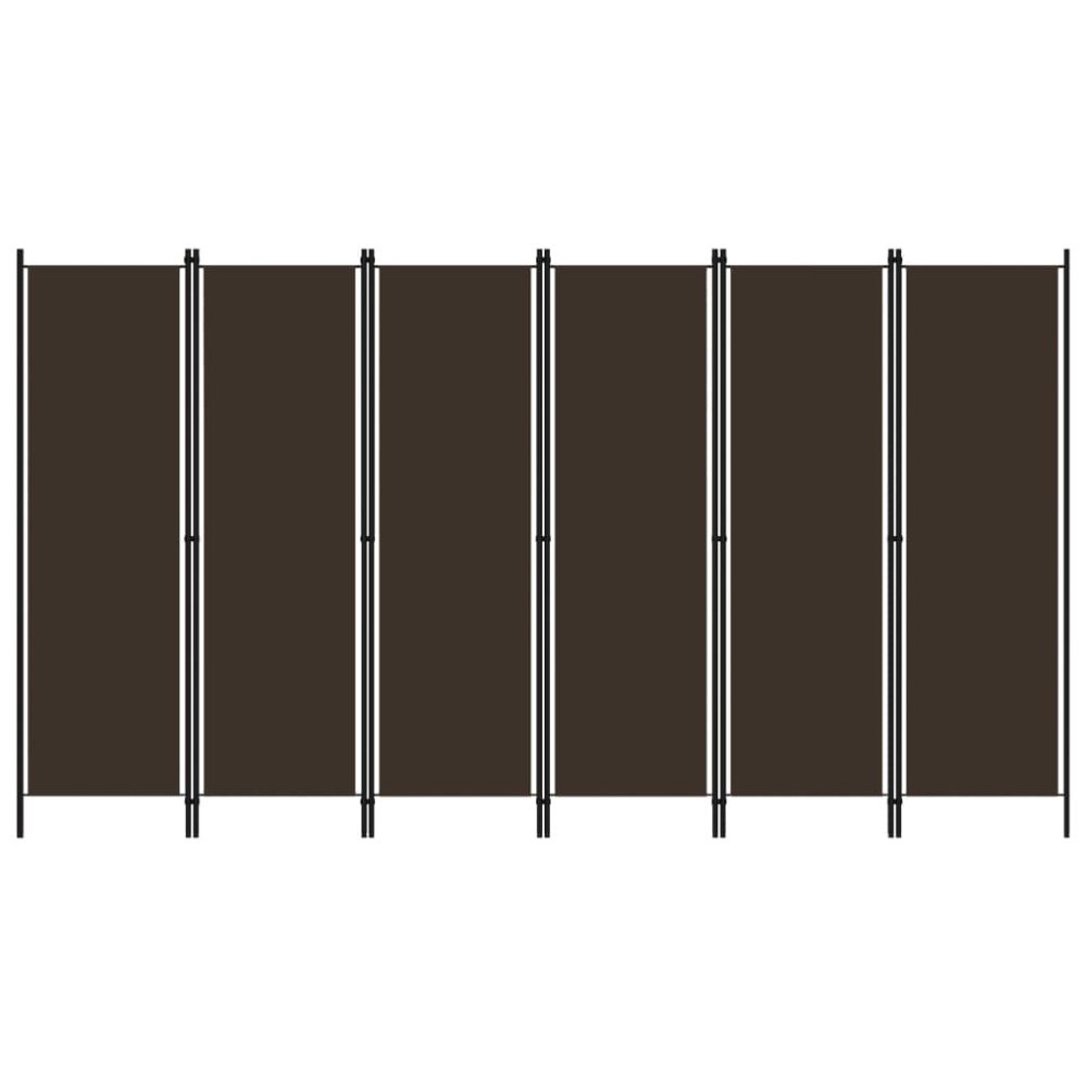 vidaXL Rumsavdelare 6 paneler brun 300x180 cm