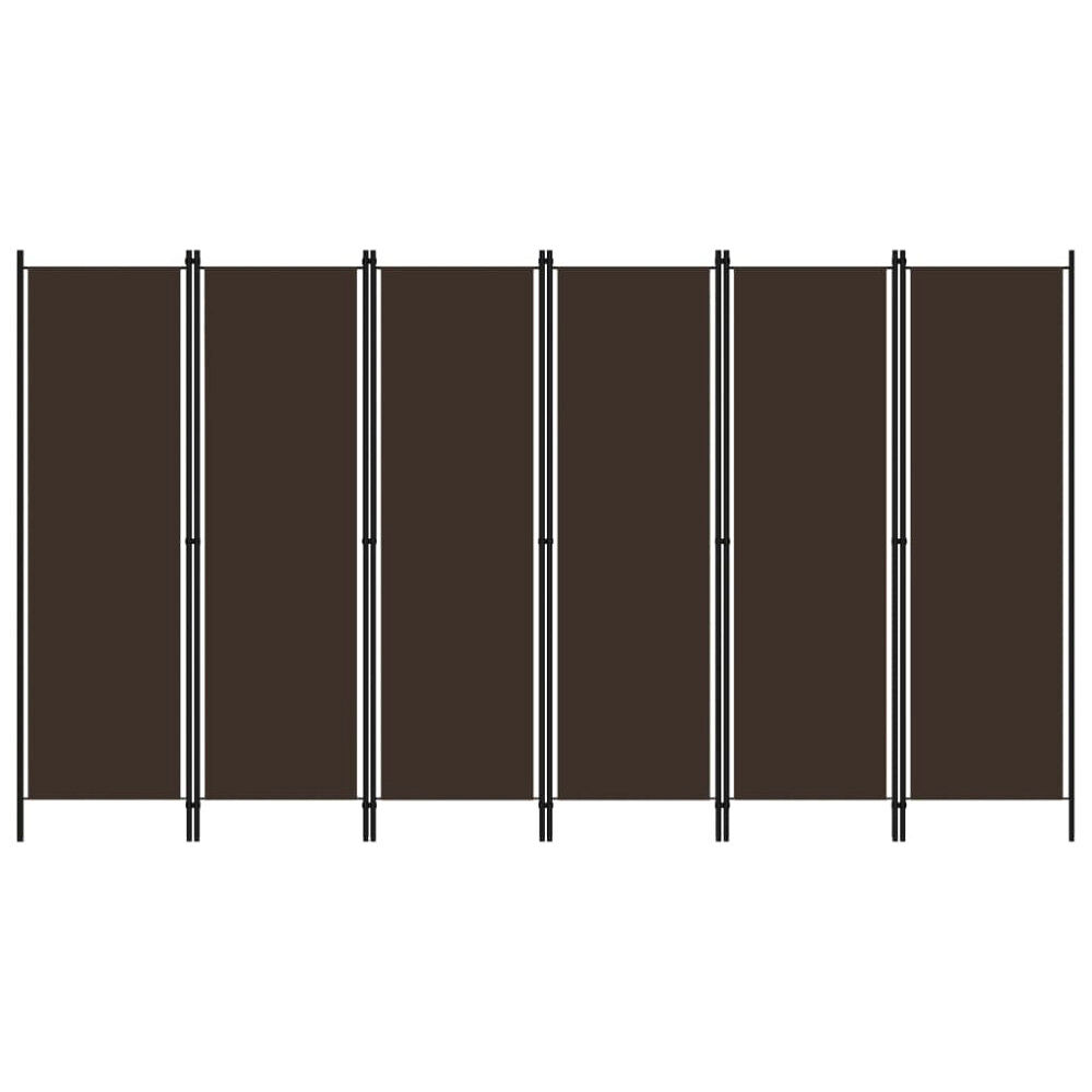 vidaXL Rumsavdelare 6 paneler brun 300x180 cm