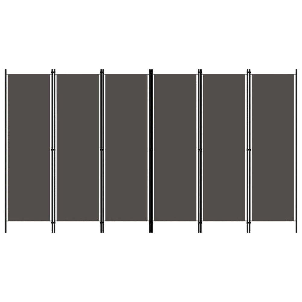 vidaXL Rumsavdelare 6 paneler antracit 300x180 cm