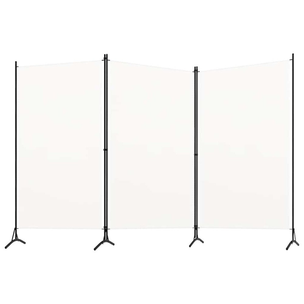vidaXL Rumsavdelare 3 paneler vit 260x180 cm tyg